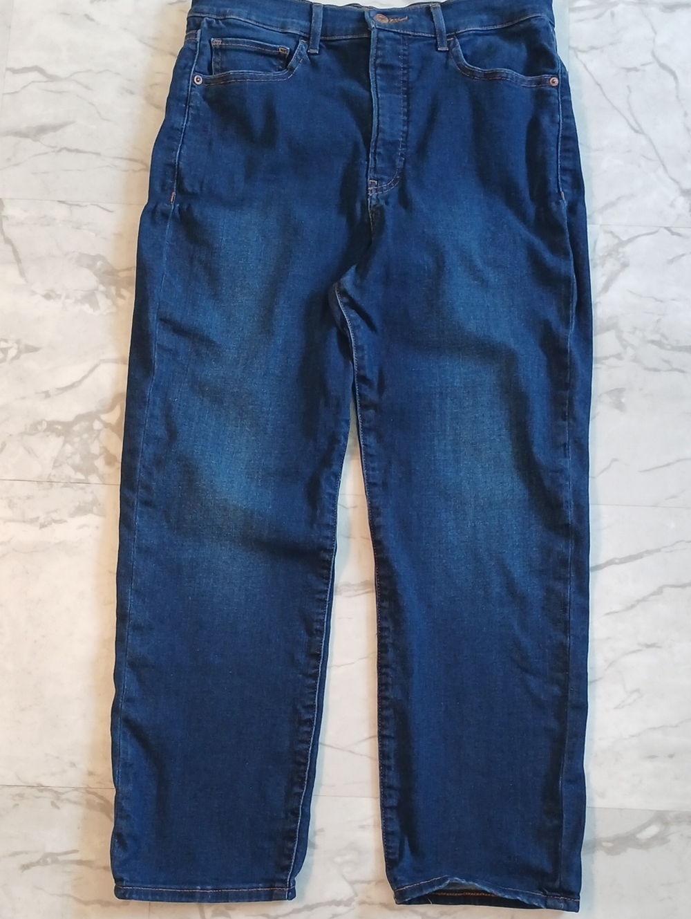 Express Slim Super High Rise Dark Blue Denim Jeans Womens 12